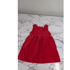 Vintage OshKosh Red Corduroy Dress Sleeveless Toddler Girls Outfit Party size 2T